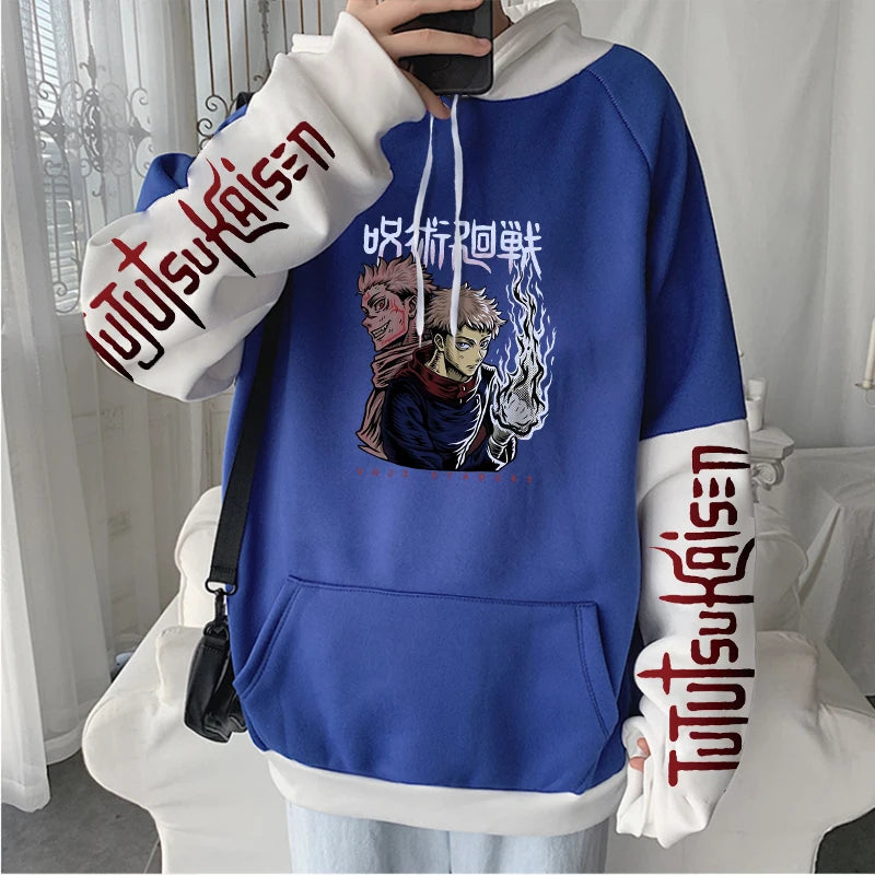 Japanese Anime Jujutsu Kaisen Hoodies Gothic Sukuna Ryoumen Yuuji Itadori Autumn Winter Men Plus Size Long Sleeve Sweatshirts - Jujutsu Kaisen Merch - Free Shipping Buy Now
