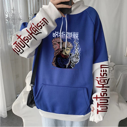 Japanese Anime Jujutsu Kaisen Hoodies Gothic Sukuna Ryoumen Yuuji Itadori Autumn Winter Men Plus Size Long Sleeve Sweatshirts - Jujutsu Kaisen Merch - Free Shipping Buy Now