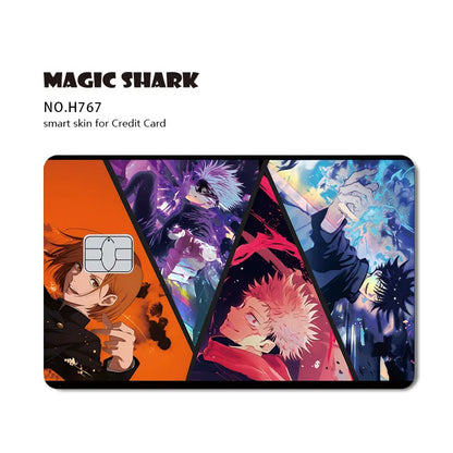 J-Jujutsu K-Kaisen Anime Laser Holographic Itadori Yuji Megumi Fushiguro Gojo Satoru Credit Debit Bank Card Sticker Film Skin