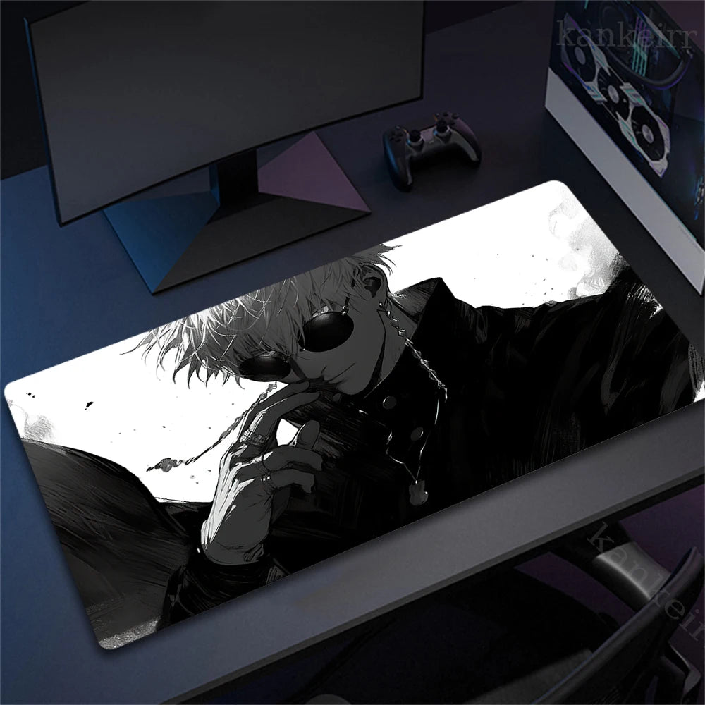 Jujutsu Kaisen Mouse Pad Anime Carpet PC Gamer Computer Black White Keyboard Gaming Accessories Desk Mat Gojo Satoru XL Mousepad