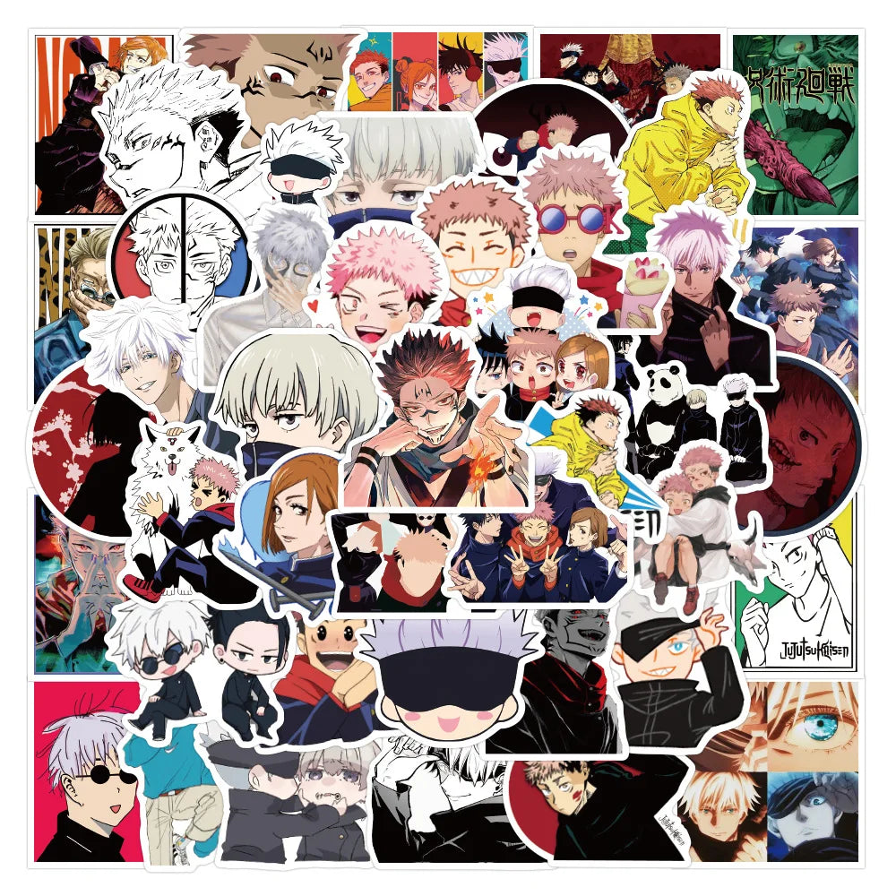 51-73pcs Set Jujutsu Kaisen Anime Itadori Yuji Gojo Satoru Geto Suguru Figures Cute Cartoon Diy Stickers Fans Peripheral Gift