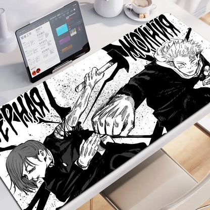 HD 60x30CM Black Anime Jujutsu Kaisen XXL Mouse Pad Gojo Satoru Mouse Pads Computer Gaming Peripheral PC Accessories Desk Mat