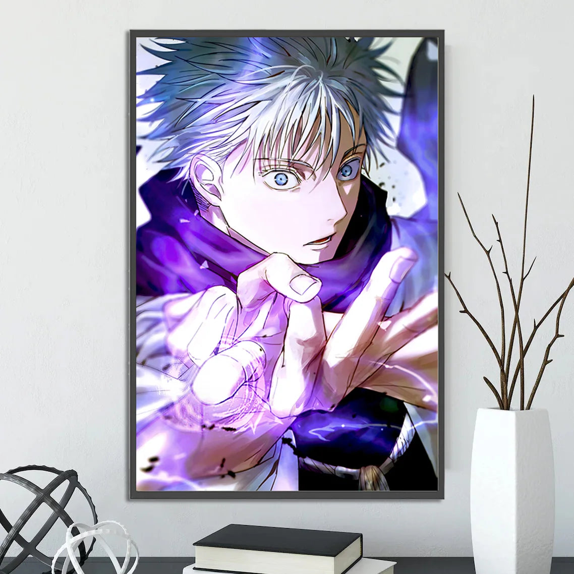 J-Jujutsu Self-adhesive Poster Anime Figures Home Decoration Painting Wall Art Bedroom Cartoons Decor Gojo Satoru Wallpaper
