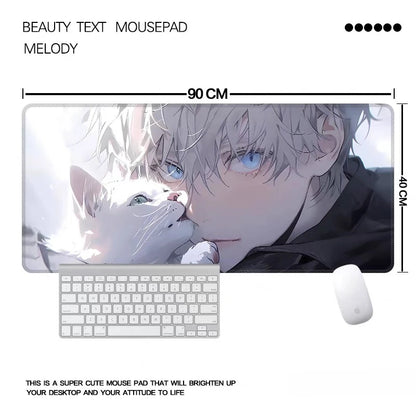 Animation Series of Jujutsu Kaisen E-sports Leather Mouse Pad Oversized Two-dimensional Gojo Satoru Game Keyboard Desktop Pad