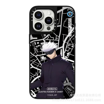 Coque de téléphone portable Jujutsu Kaisen pour iPhone 16 Pro Max, matériau miroir Apple, anti-chute, collection, cadeau d'anniversaire