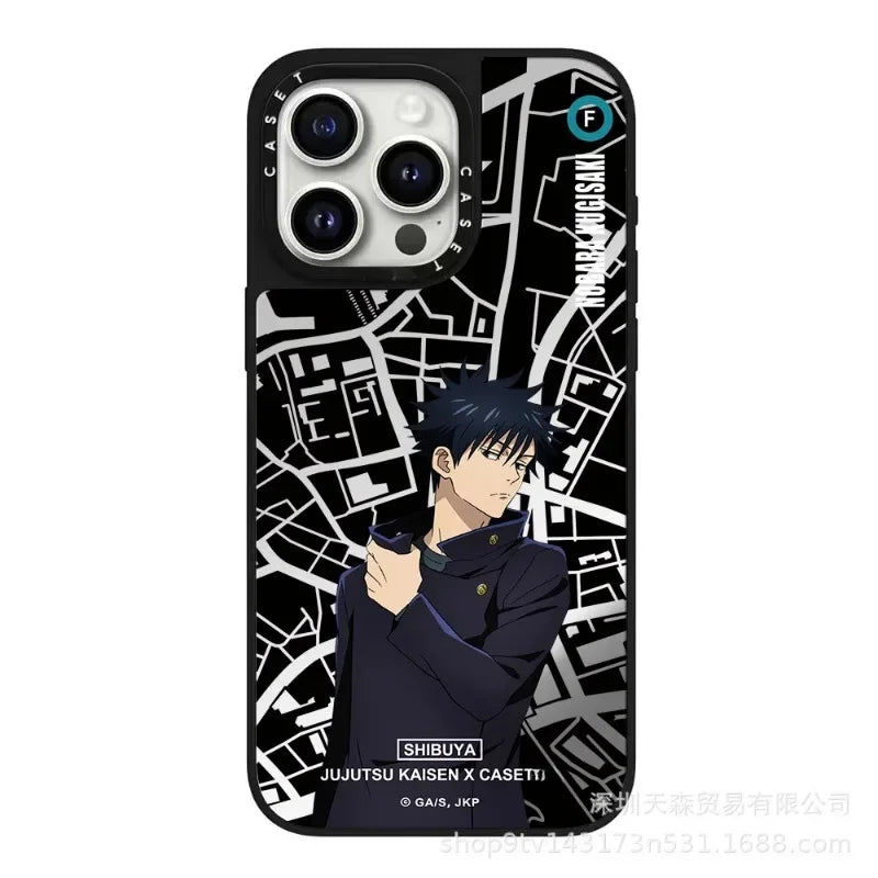 Coque de téléphone portable Jujutsu Kaisen, cadeau d'anniversaire, compatible avec iPhone 16 Pro Max, matériau miroir Apple, collection antichute