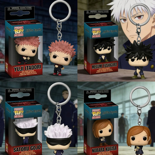 Funko POP 2026 New Original Keychain Jujutsu Kaisen Satoru Gojo Nobara Kugisaki Yuji Itadori Cute Toys Christmas Adults Kids