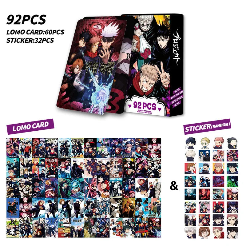 NEW 92 PCS Anime Jujutsu Kaisen Lomo Card Double-sided Hd Color Printing Picture Collection Card Gifts Toy