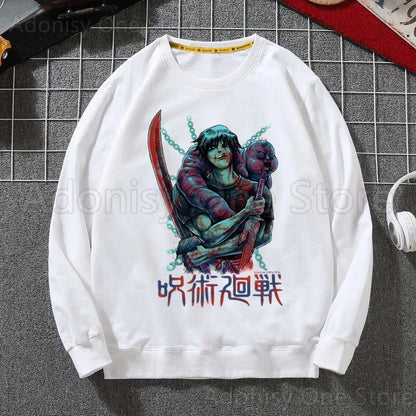 Toji Fushiguro Men Hoodie Men Pullover Sweatshirts Autumn Hip Hop Streetwear Hoodies Mens White Color Hoodie Male - Jujutsu Kaisen Merch - Free Shipping Buy Now