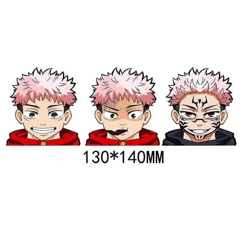 Jujutsu Kaisen Series Combination Complete Works 3D Gradient Car Stickers Anime Peripherals Suitable for Car Notebooks, Etc.