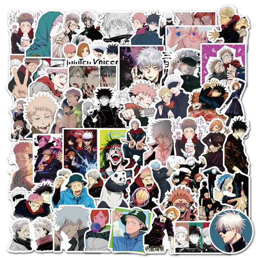 50Pcs Cartoon Jujutsu Kaisen Stickers DIY Laptop Skateboard Kids Cool Sticker Itadori Yuji Satoru Gojo Anime Decal Toys