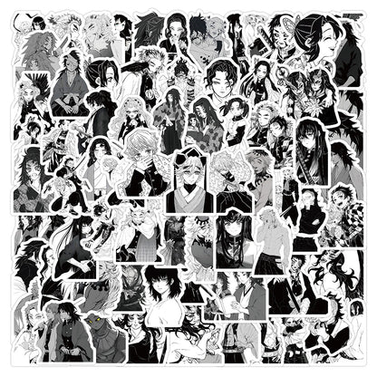 Lot de 50/100 autocollants dessin animé Attack On Titan Jujutsu Kaisen, autocollants imperméables pour skateboard, ordinateur portable, voiture, moto