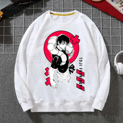 Toji Fushiguro Men Hoodie Men Pullover Sweatshirts Autumn Hip Hop Streetwear Hoodies Mens White Color Hoodie Male - Jujutsu Kaisen Merch - Free Shipping Buy Now
