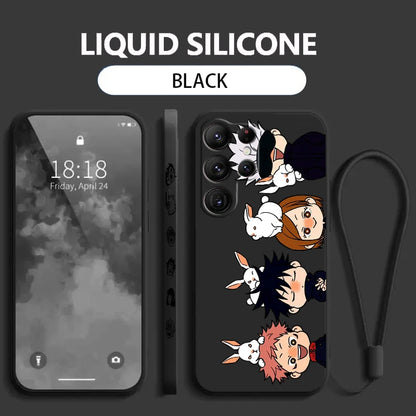 Coque de téléphone Jujutsu Kaisen Art Anime Cool pour Samsung Galaxy S25 S24 S23 S22 S21 S20 Ultra Plus FE 5G Liquid Left Rope