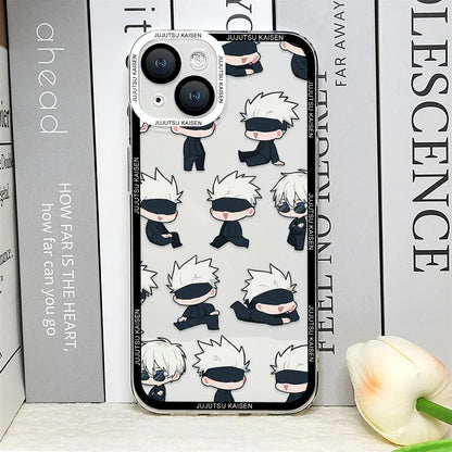 Coque de téléphone Jujutsu Kaisen, mignonne et douce, pour iPhone 16, 15, 14, 13, 12, 11 Pro MAX, Mini, XS, X, SE2, 8, 7 Plus, Satoru Gojo Comics