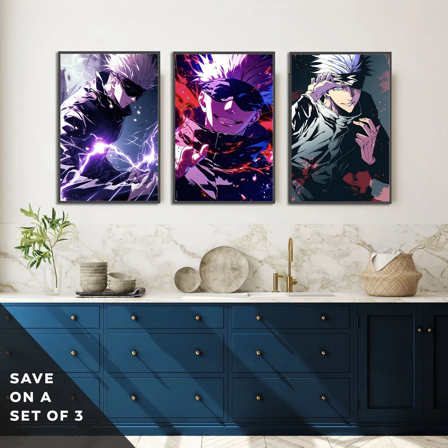 Jujutsu Kaisen Gojo Satoru Self-adhesive Poster Figures Home Decoration Anime Wallpaper Painting Wall Art Bedroom Cartoons Decor