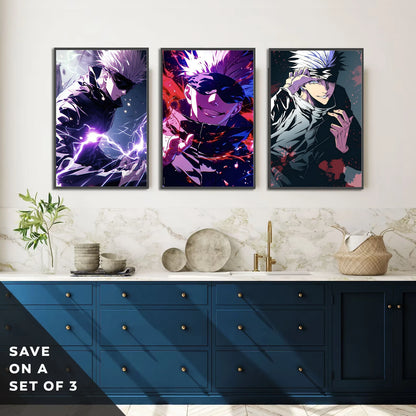 Jujutsu Kaisen Gojo Satoru Self-adhesive Poster Figures Home Decoration Anime Wallpaper Painting Wall Art Bedroom Cartoons Decor