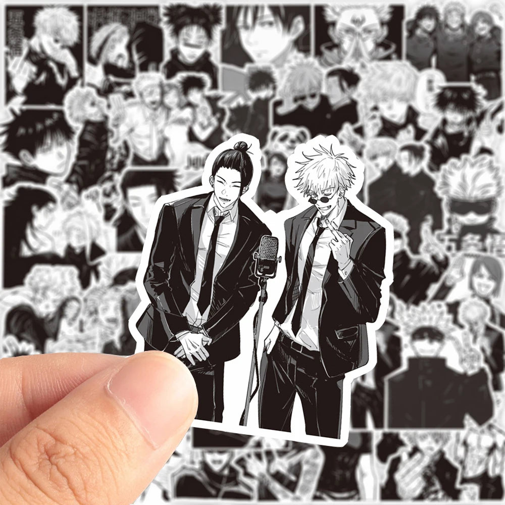 10/30/65pcs Black White Jujutsu Kaisen Anime Stickers Cool Satoru Gojo Cartoon Decals Phone Skateboard Luggage Graffiti Sticker