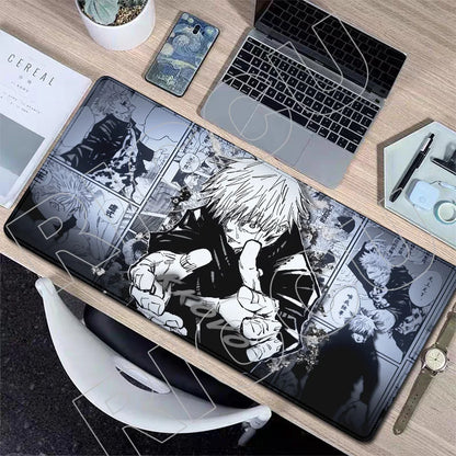 XXL J-Jujutsu Kaisen Gojo Satoru Mouse Pad Carpet Cartoon Anime Gaming Mousepad Non-Slip Rubber Desk Mat Computer Laptop Office