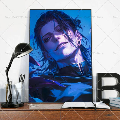 1PC Anime Jujutsu Kaisen Geto Suguru Poster Self-adhesive Art Waterproof Paper Sticker Coffee House Bar Room Wall Decor