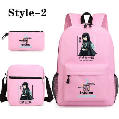 Sac à dos motif Anime Tokitou Muichirou pour adolescents, grande capacité, sac à bandoulière, sac à crayons, sacs d'école