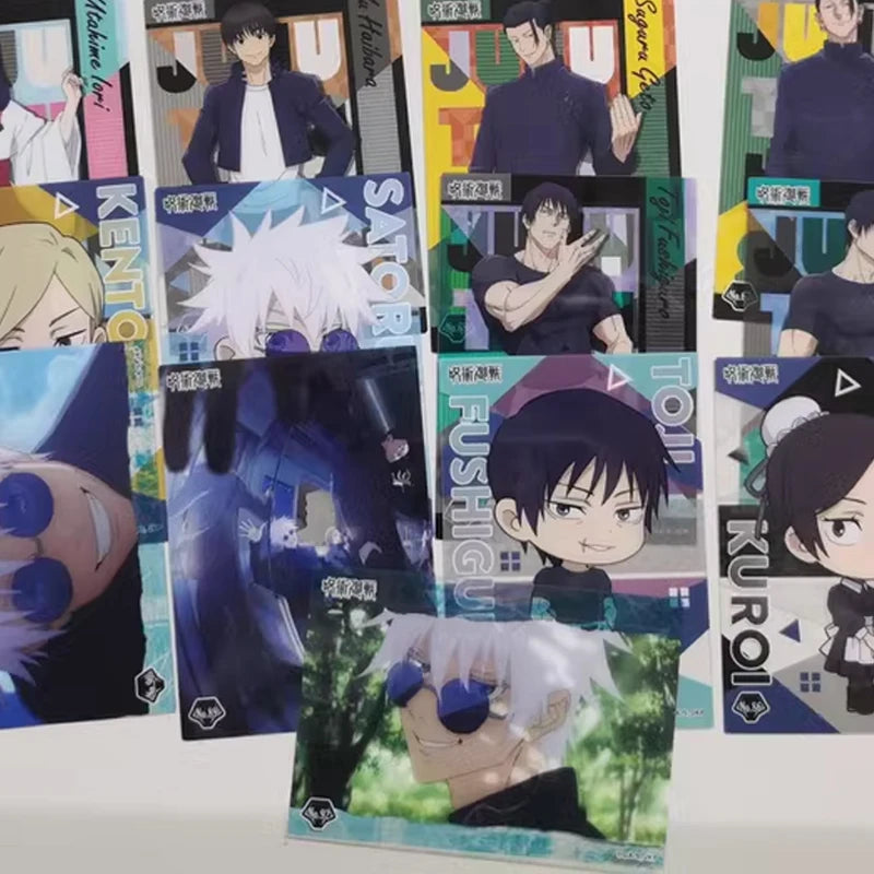 Cartes de dessin animé Jujutsu Kaisen Gojo Satoru Itadori Yuji Fushiguro Megumi, carte Flash, marque-page pour cadeaux de Collection 