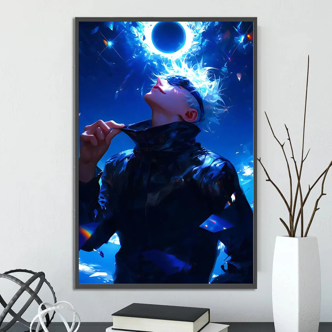 J-Jujutsu Gojo Satoru Self-adhesive Poster Painting Wall Art Bedroom Figures Home Decoration Cartoons Decor Anime Wallpaper