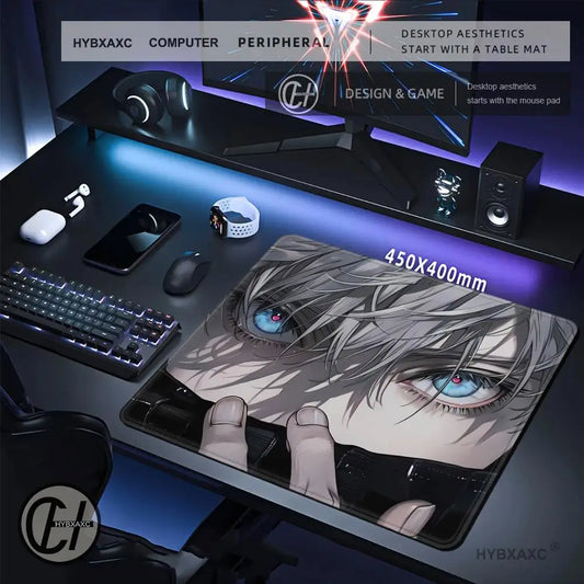 Gojo Satoru Small Gaming Mousepad Anime Jujutsu Kaisen Mouse Pad 500x500 Gamer Company Keyboard Mouse Mats Computer Desk Mat