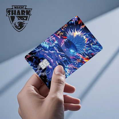 J-Jujutsu K-Kaisen Anime Laser Holographic Itadori Yuji Megumi Fushiguro Gojo Satoru Credit Debit Bank Card Sticker Film Skin