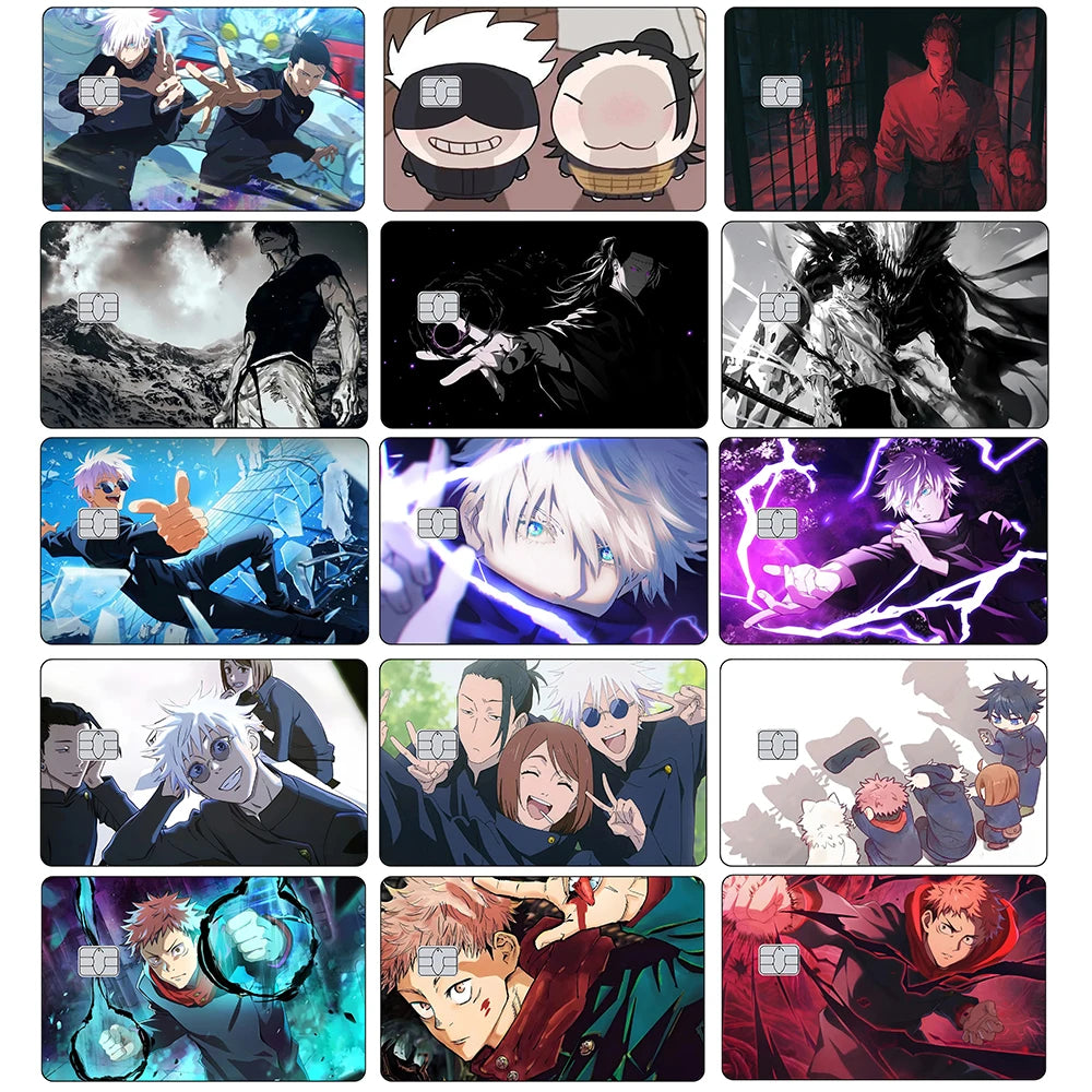 Jujutsu Kaisen Credit Card Skin Sticker Gojo Satoru Stickers for VISA JCB Mastercard and Other IC Bank Card Decoration Protect