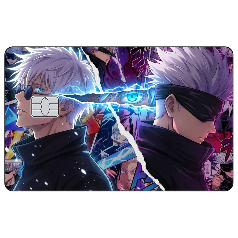 Jujutsu Kaisen Credit Card Skin Sticker Gojo Satoru Stickers for VISA JCB Mastercard and Other IC Bank Card Decoration Protect