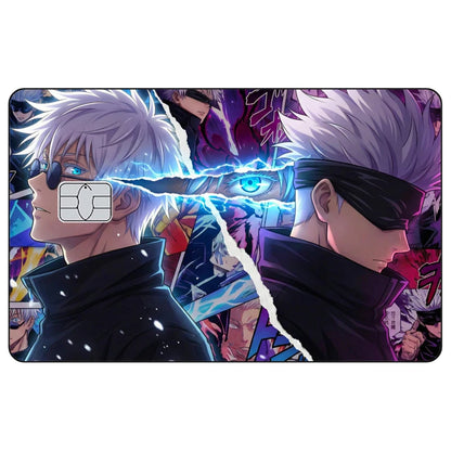 Jujutsu Kaisen Credit Card Skin Sticker Gojo Satoru Stickers for VISA JCB Mastercard and Other IC Bank Card Decoration Protect