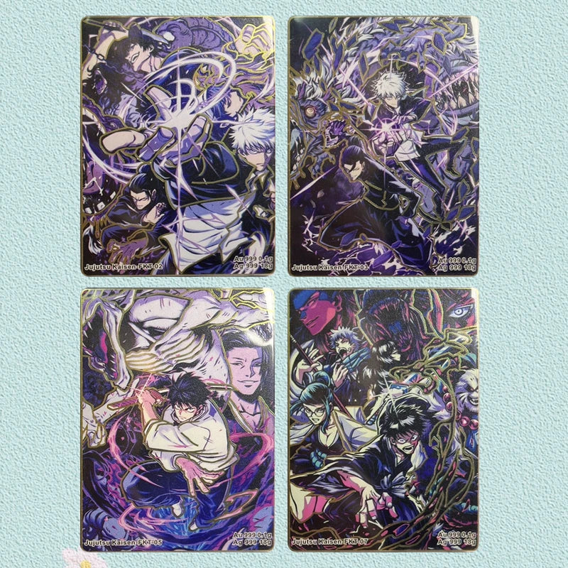 Anime Demon Slayer Jujutsu Kaisen Farang Metal Card Certificates Collectible Cards Christmas Birthday Gifts Children's Toys