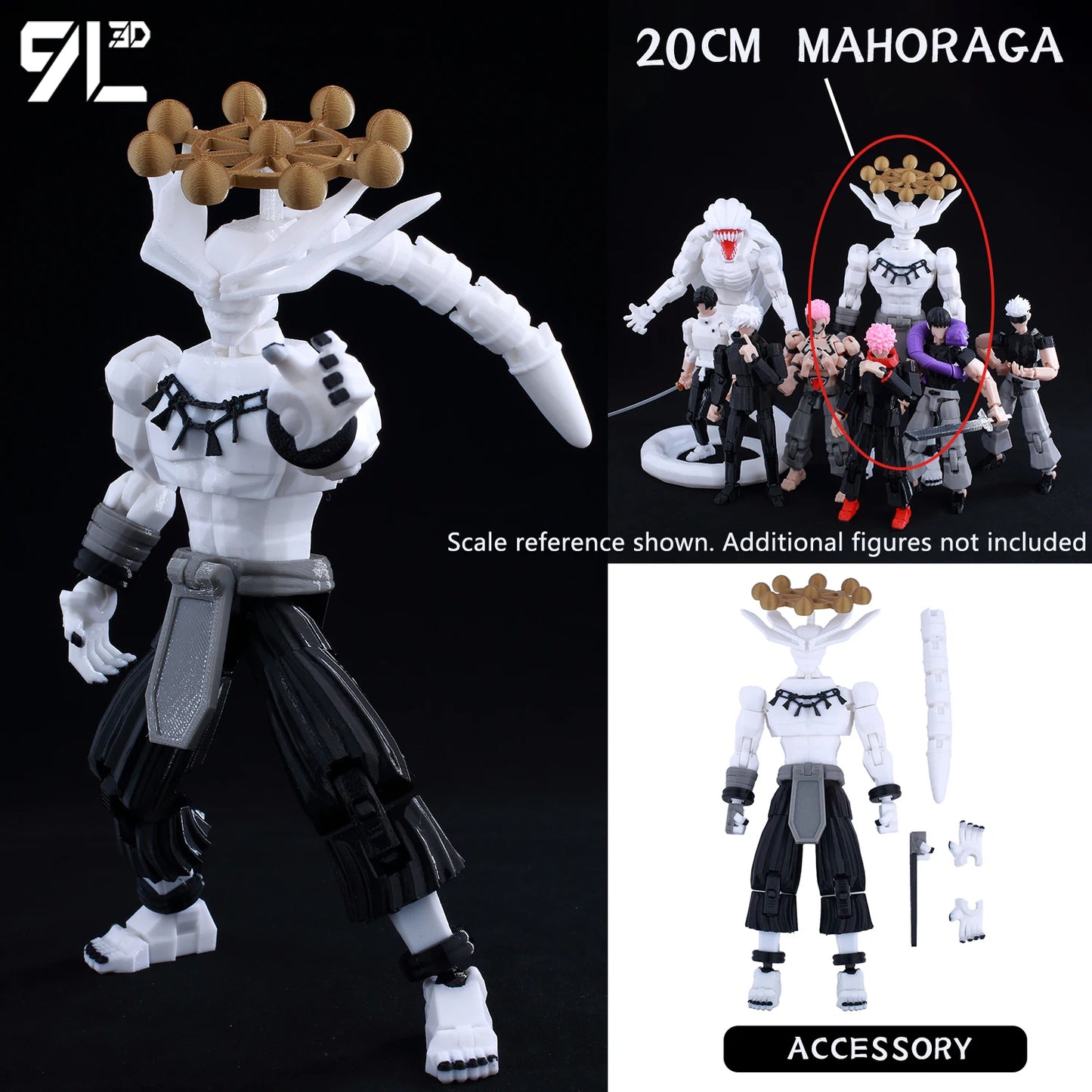 9L3D Mahoraga & Gojo Satoru 3D Printed Figures Set Jujutsu Kaisen Anime Multi-Jointed Poseable Model Collectible Toys Gift - Jujutsu Kaisen Merch - Free Shipping Buy Now