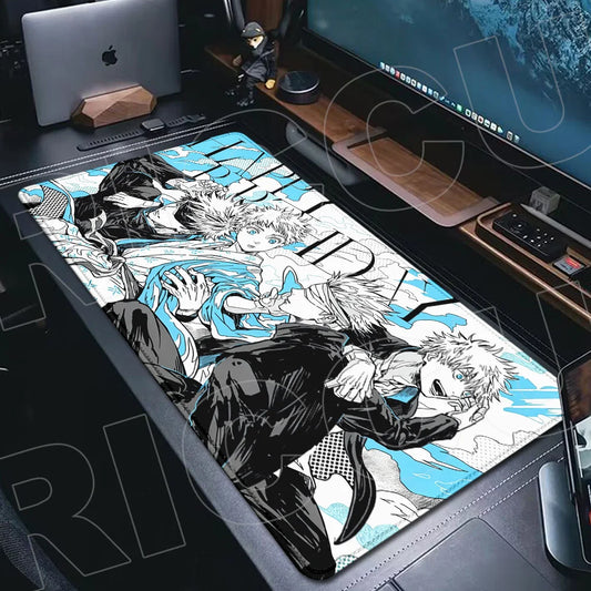 XXL J-Jujutsu Kaisen Gojo Satoru Mouse Pad Carpet Cartoon Anime Gaming Mousepad Non-Slip Rubber Desk Mat Computer Laptop Office
