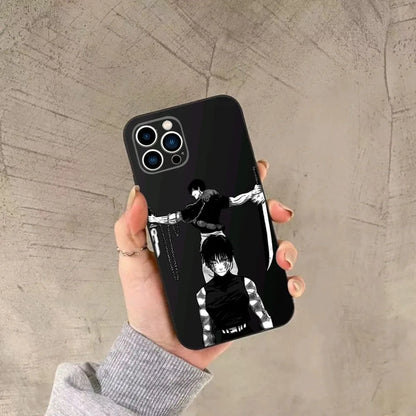 Coque souple en silicone noire Jujutsu Kaizen Toji Fushiguro pour iPhone 15, 14, 13, 12, 11, Plus, Pro Max, XS, X, XR, SE, Mini, 8, 7