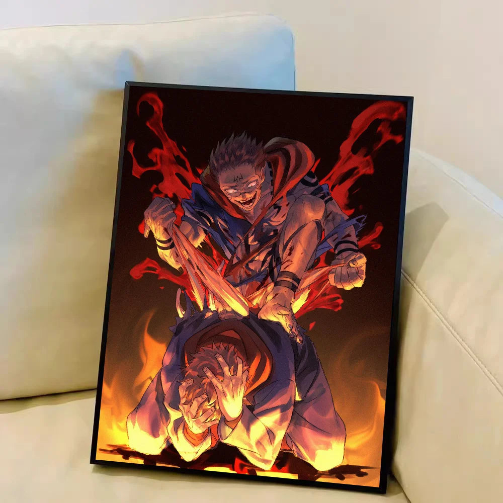 Japan Anime Jujutsu Kaisen Ryomen Sukuna Anime Posters Sticky Decoracion Painting Wall Art White Kraft Paper Wall Decor