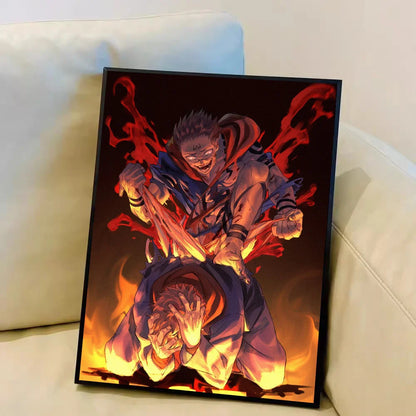 Japan Anime Jujutsu Kaisen Ryomen Sukuna Anime Posters Sticky Decoracion Painting Wall Art White Kraft Paper Wall Decor