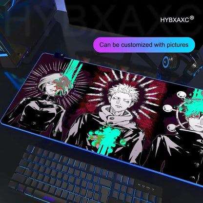 HD RGB Ryomen Sukuna 400x900mm Black Anime Jujutsu Kaisen Mouse Pad Gojo Satoru MousePad Computer Gaming PC Accessories Desk Mat
