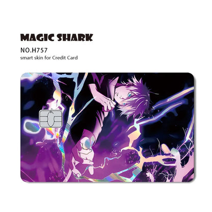 J-Jujutsu K-Kaisen Anime Laser Holographic Itadori Yuji Megumi Fushiguro Gojo Satoru Credit Debit Bank Card Sticker Film Skin