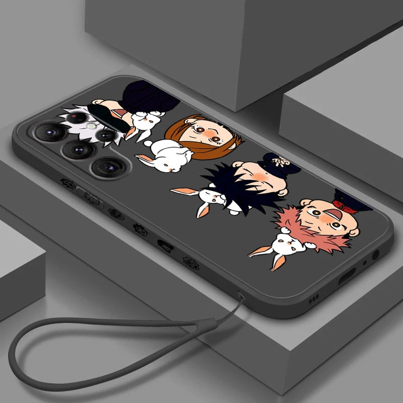 Coque de téléphone à motif de Jujutsu Kaisen pour Samsung Galaxy S25, S24, S21, S20, S23, S22 Ultra Plus FE 5G, motif corde gauche