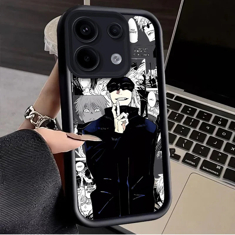 Coque de téléphone inspirée de l'anime Jujutsu Kaisen pour Xiaomi Redmi Note 13, 12 Pro Plus, 4G, 5G, 13C, 12C Turbo, 11, 11S, 10, 10S, 9, 10A, 10C, 9C, A2, A1