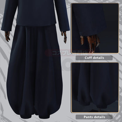 HOLOUN Jujutsu JJK Manga Anime Suguru Geto Satoru Gojo Cosplay Costume Wig Dark Blue Jacket Pants Uniform Rose Net Halloween - Jujutsu Kaisen Merch - Free Shipping Buy Now