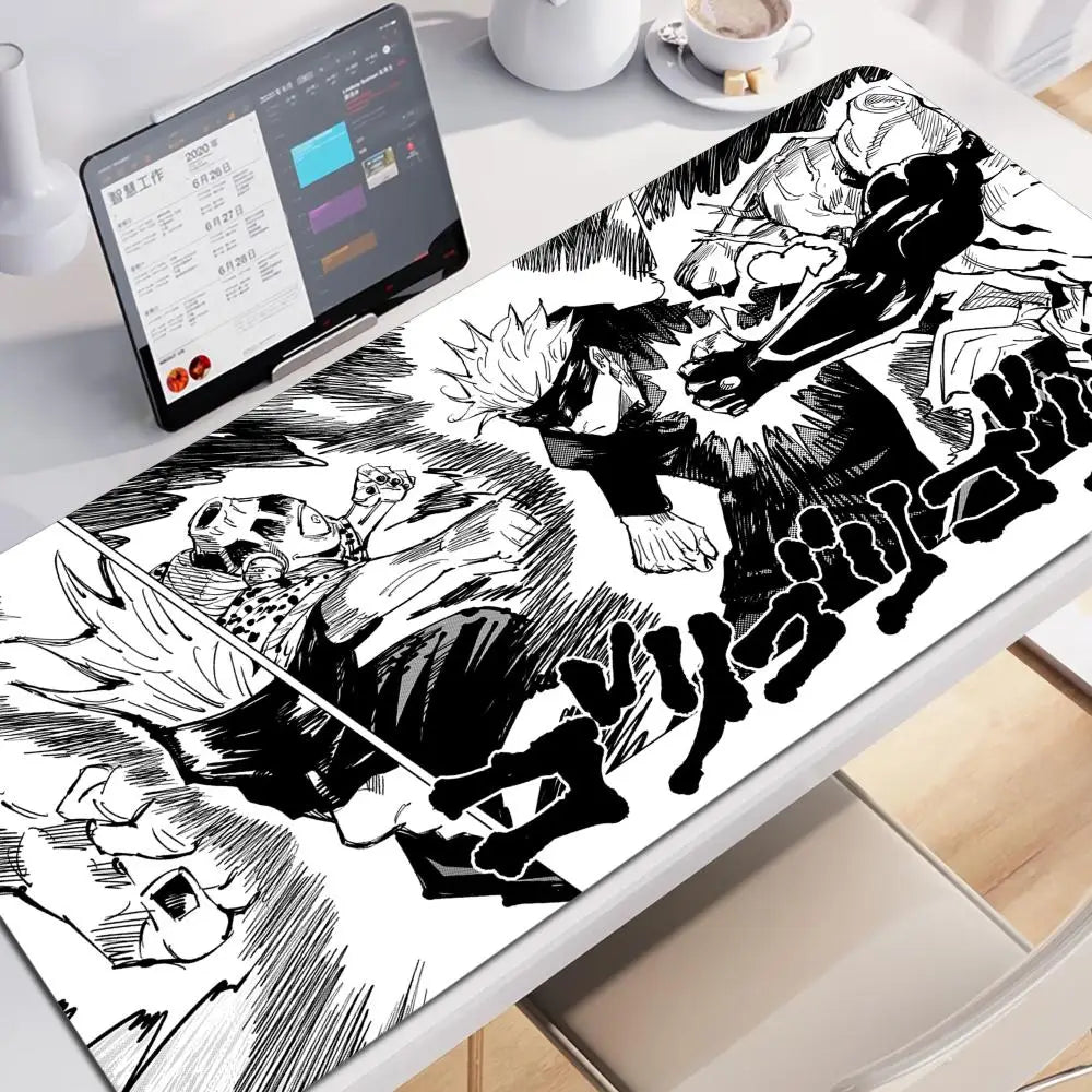 HD 60x30CM Black Anime Jujutsu Kaisen XXL Mouse Pad Gojo Satoru Mouse Pads Computer Gaming Peripheral PC Accessories Desk Mat