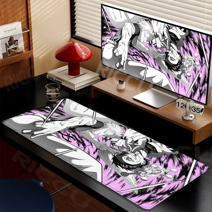 Large Gaming Mouse Pad J-ujutsu Kaisen Gojo Satoru Mouse pad LockEdge Thickened Computer Keyboard Desk Mat Rubber Anti slip Mats