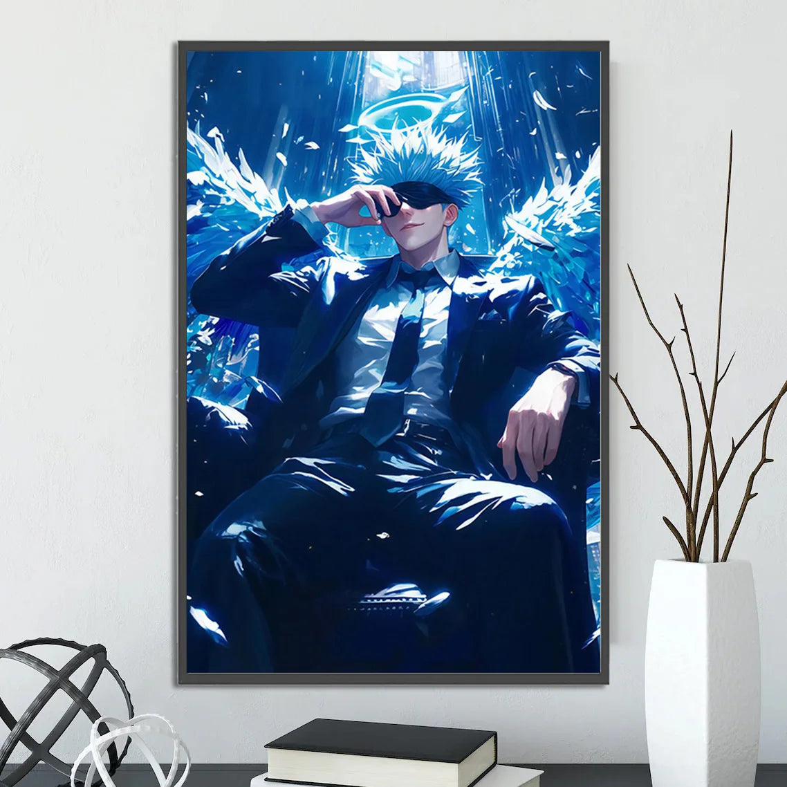 J-Jujutsu Gojo Satoru Self-adhesive Poster Painting Wall Art Bedroom Figures Home Decoration Cartoons Decor Anime Wallpaper