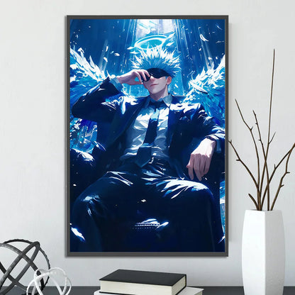 J-Jujutsu Gojo Satoru Self-adhesive Poster Painting Wall Art Bedroom Figures Home Decoration Cartoons Decor Anime Wallpaper