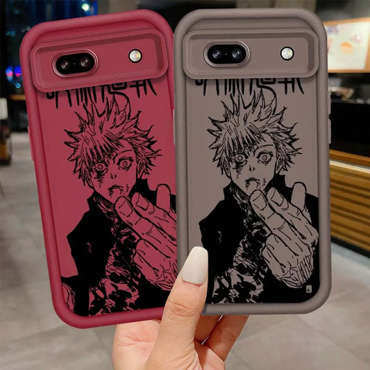 Coque de téléphone à motif d'anime Jujutsu Kaisen pour Google Pixel 9, 8A, 8, 7, 7A Pro XL 5G, motif échelle oculaire, coque souple en TPU antichoc