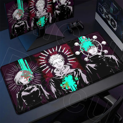 HD XXL Ryomen Sukuna 400x900mm Black Anime Jujutsu Kaisen Mouse Pad Gojo Satoru MousePad Computer Gaming PC Accessories Desk Mat