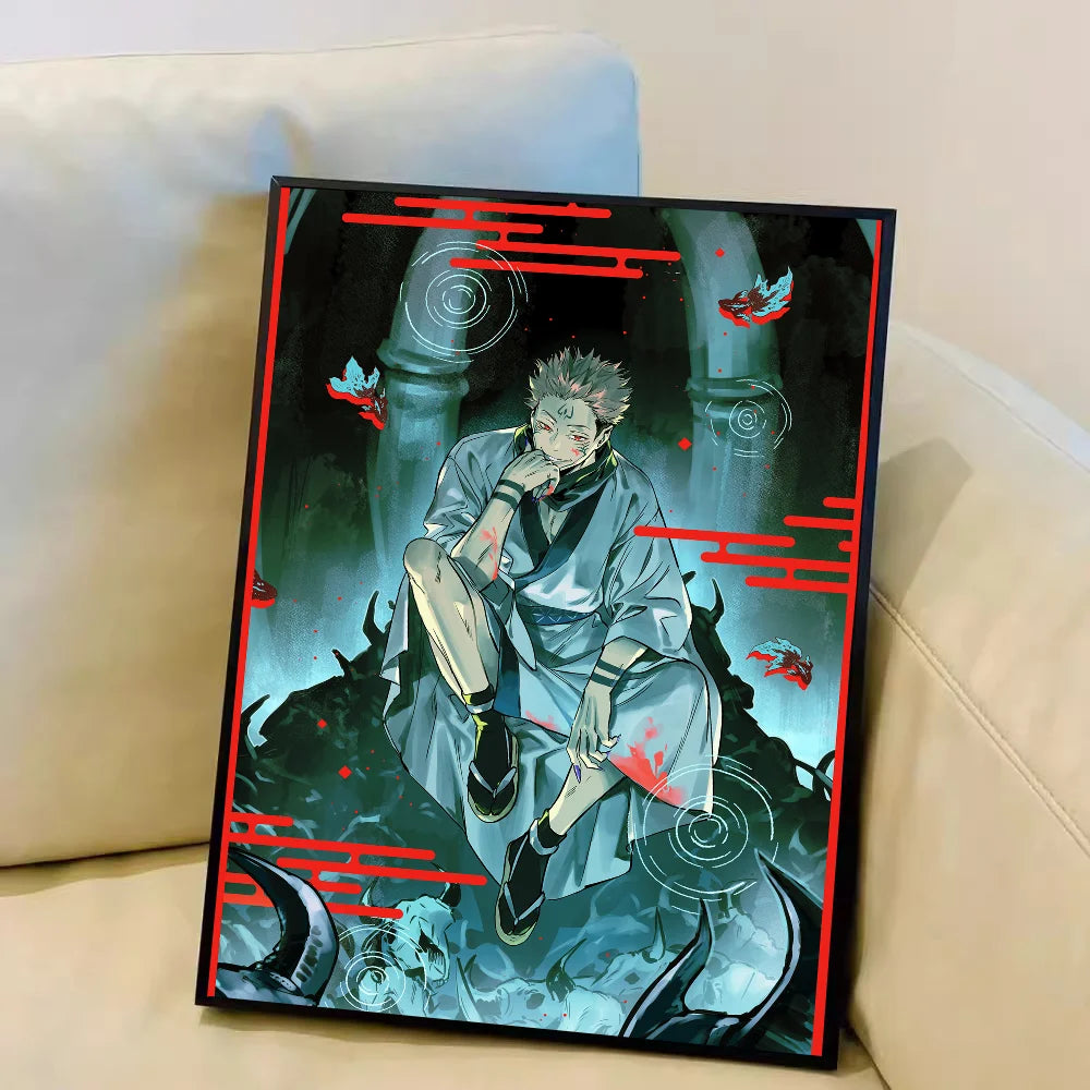 Japan Anime Jujutsu Kaisen Ryomen Sukuna Anime Posters Sticky Decoracion Painting Wall Art White Kraft Paper Wall Decor